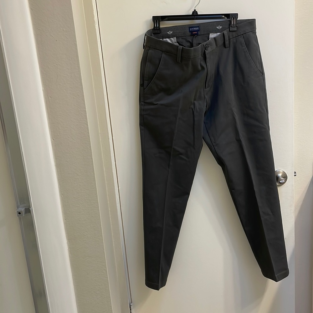 Mens grey docker pants